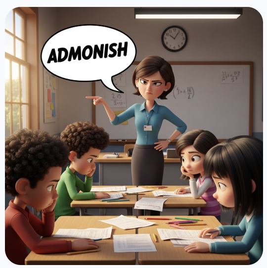 Illustration for the word admonish