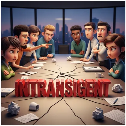 Illustration for the word intransigent